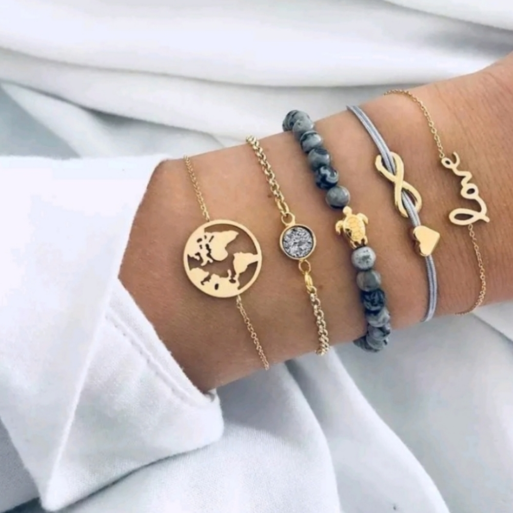5 Pcs/Set Bracelet Multilayer Boho Fashion Jewelry
